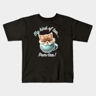 Cute Pomeranian Tea Cup Kids T-Shirt